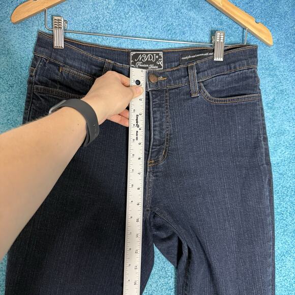 NYDJ Jeans Womens Sz 8 28x27 Straight Mid Rise Blue Stretch Denim Made In USA - Picture 4 of 15